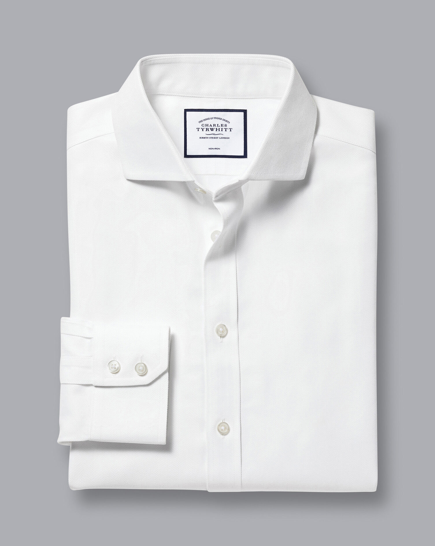 Cutaway Collar Non-Iron Herringbone 