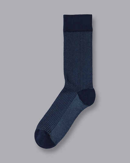 Textured Socks - Denim Blue