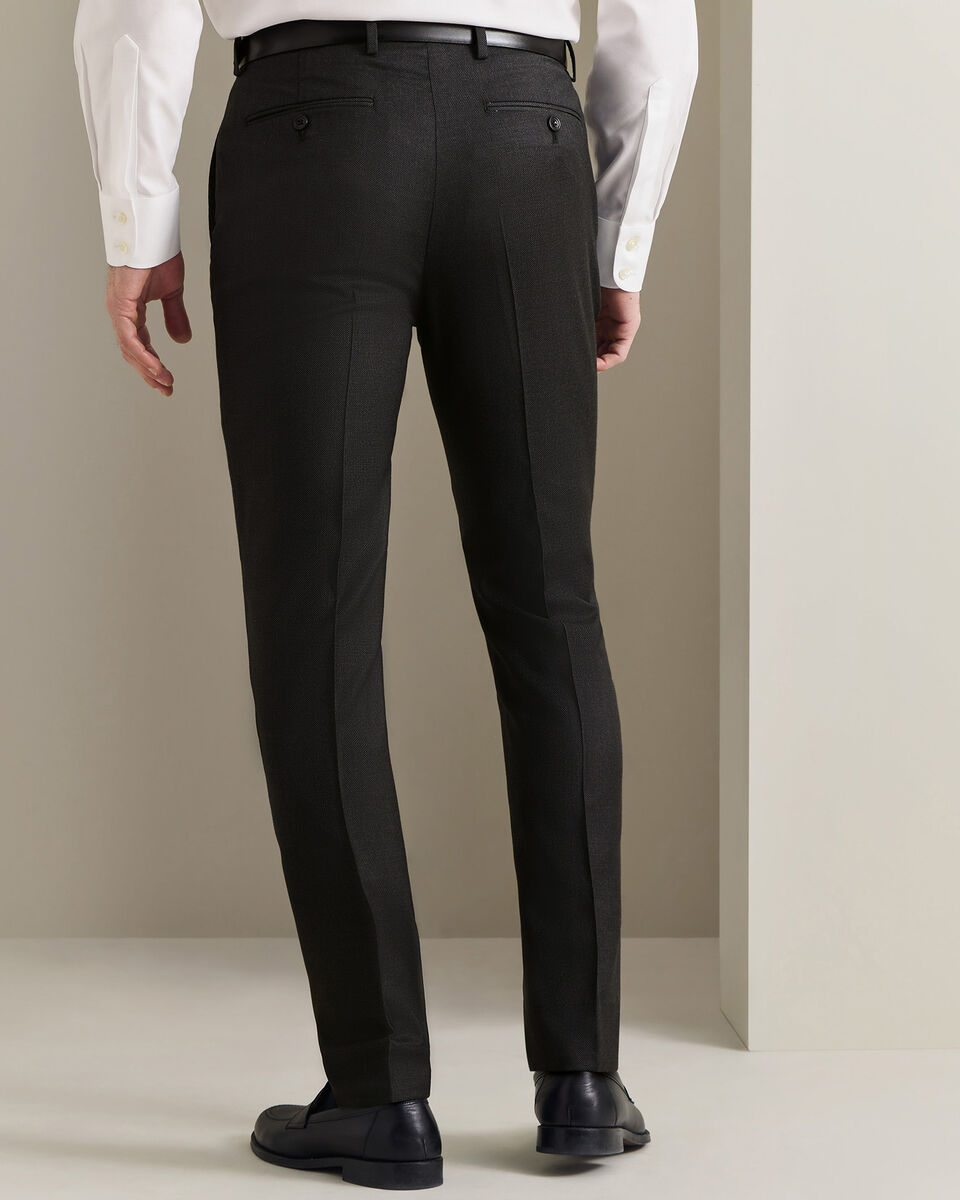 Italian Luxury Birdseye Suit Trousers - Charcoal