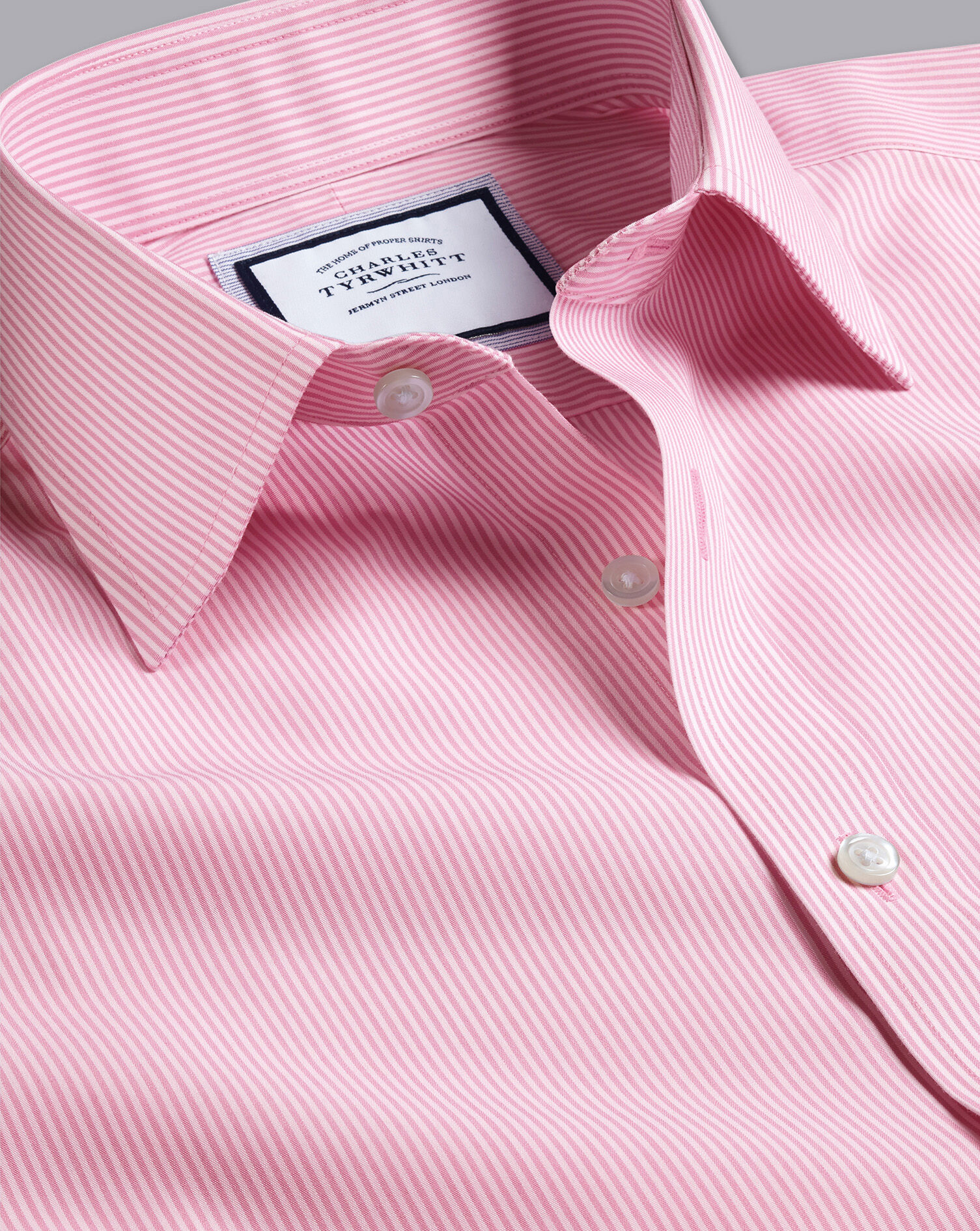 Charles Tyrwhitt Charles Tyrwhitt Mens Shirt Long Sleeve XL Collar 17 Pink 100% Cotton 