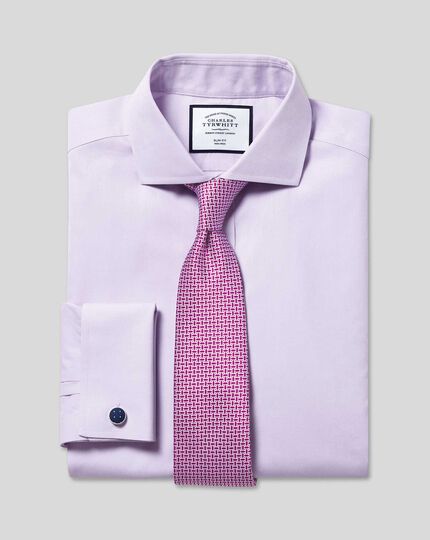 Spread Collar Non-Iron Poplin Shirt - Lilac
