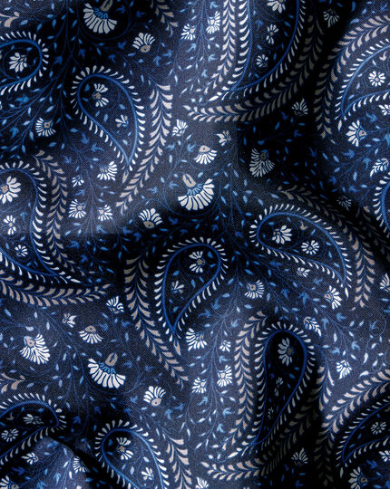 Einstecktuch aus Seide mit Paisleymuster - Marineblau &Ozeanblau