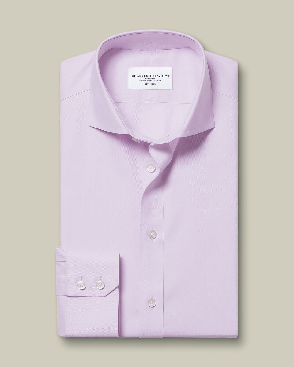 Non-Iron Twill Shirt - Lilac Purple