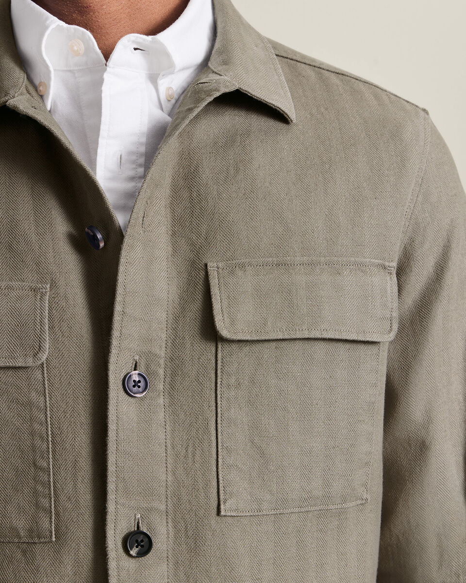 Herringbone Overshirt - Taupe