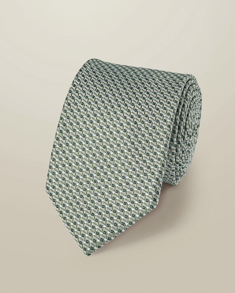 Silk Patterned Tie - Light Green
