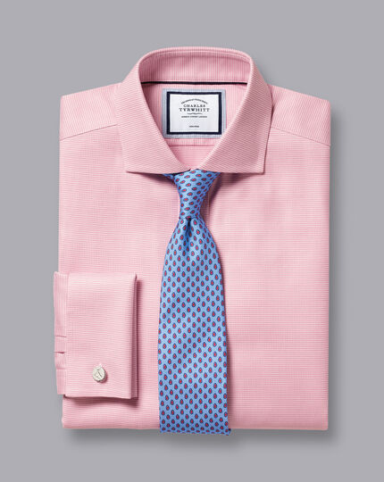 Spread Collar Non-Iron Cambridge Weave Shirt - Pink