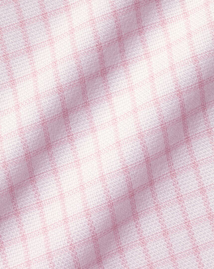 Cutaway Collar Non-Iron Regent Weave Check Shirt - Pink