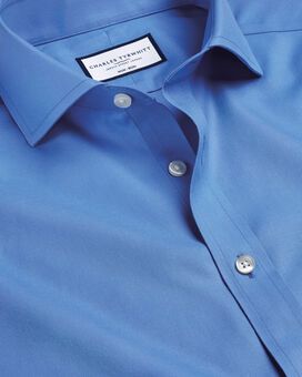 Spread Collar Non-Iron Twill Shirt - Ocean Blue