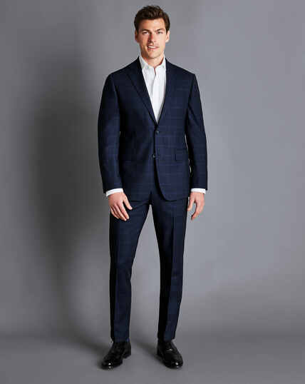 Prince of Wales Check Suit - French Blue
