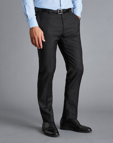 Natural Stretch Twill Suit Trousers - Charcoal