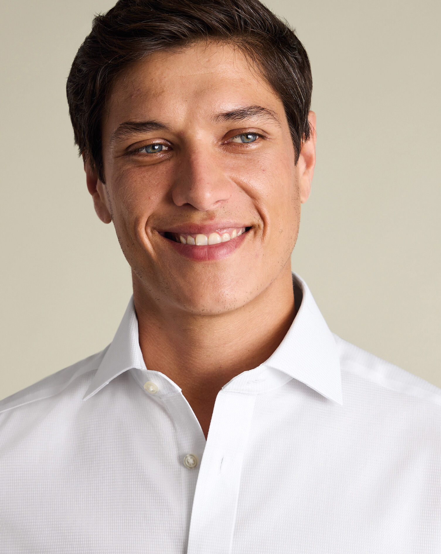 Non-Iron Stretch Greenwich Weave Shirt - White