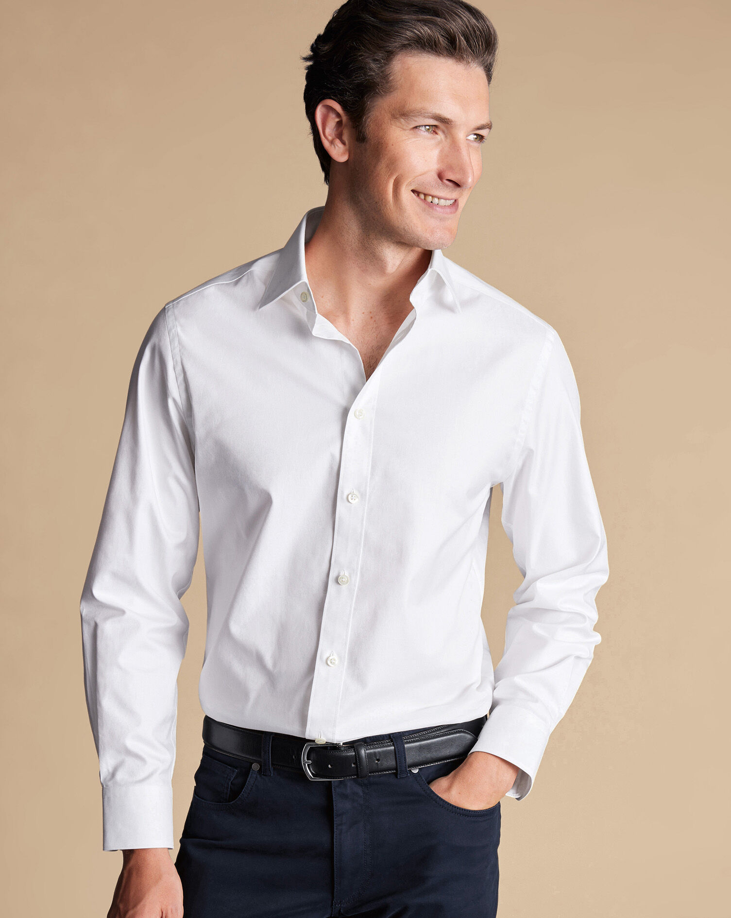 High-quality Men Slim British Business Formal Shirt