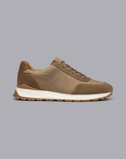 Nubuck and Suede Trainers - Mocha