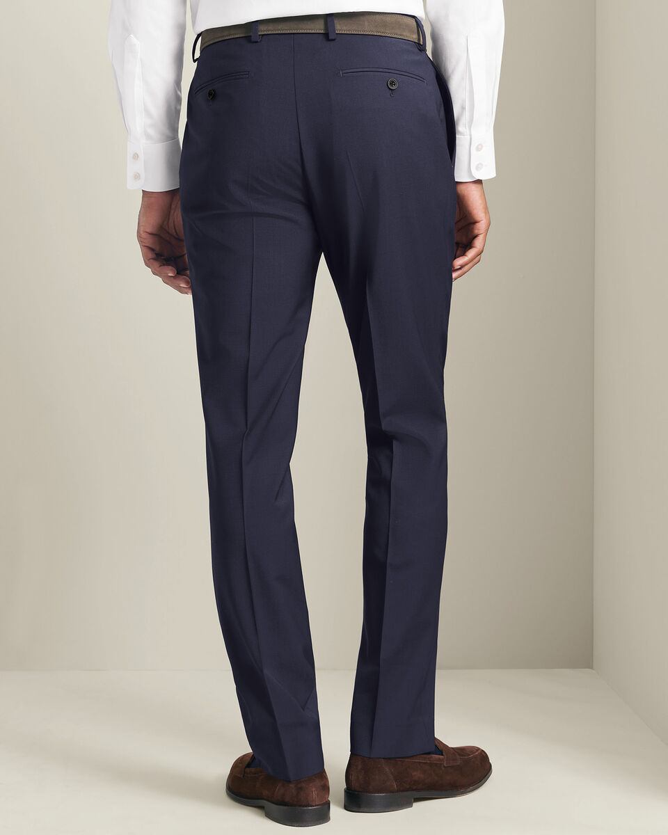 Wool Stretch Trousers - Navy