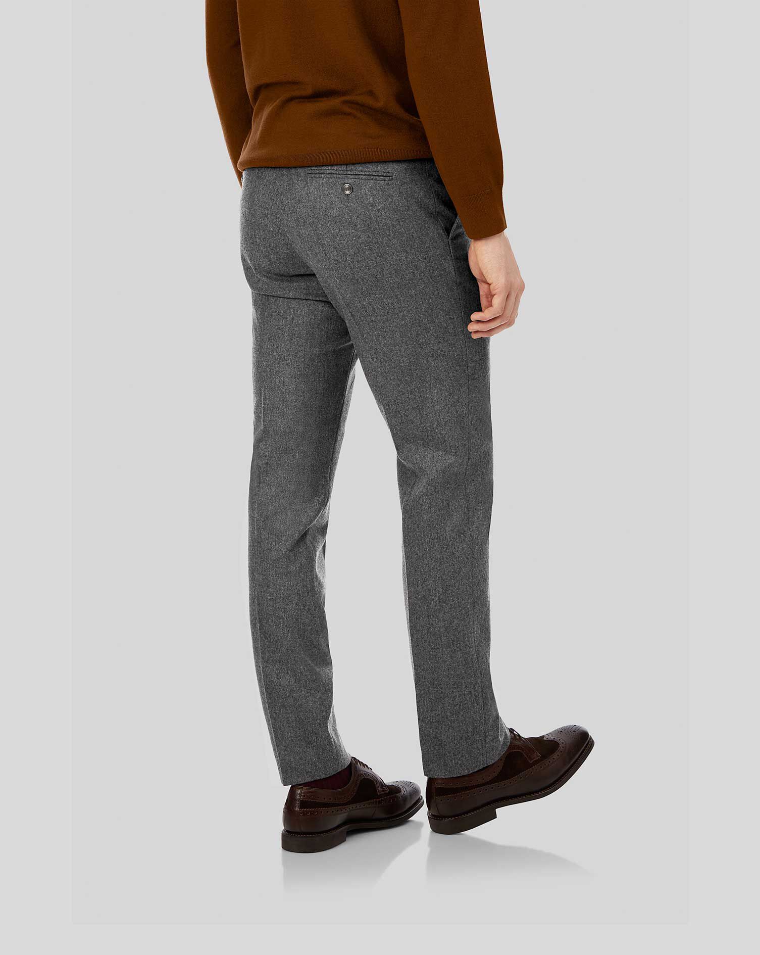 Flannel Trousers - Grey | Charles Tyrwhitt