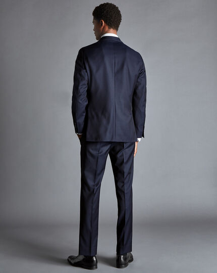 Italian Luxury Narrow Stripe Suit - Dark Navy