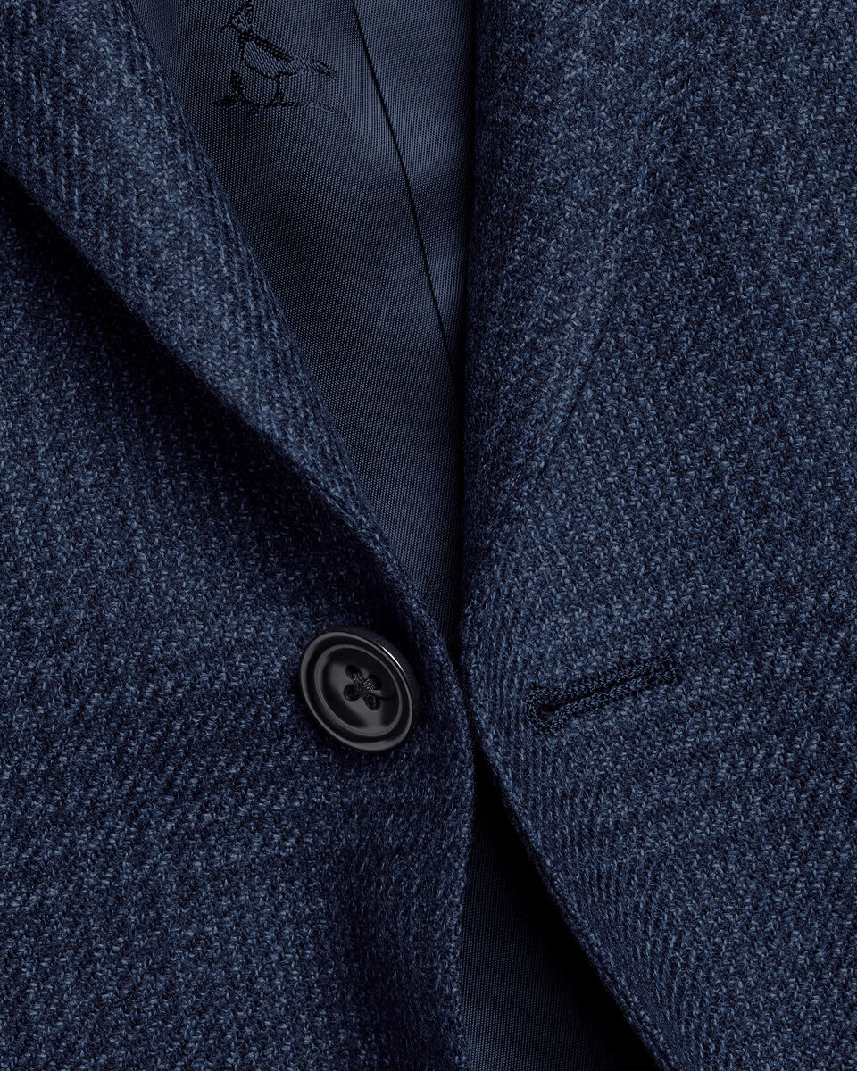 Twill-Sakko aus Wolle-Seide-Mix - Tintenblau