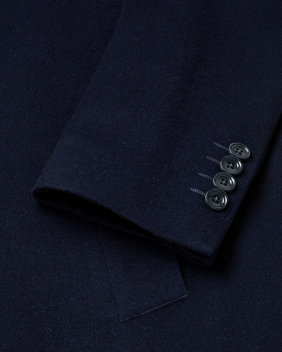 Pure Wool Overcoat - Navy