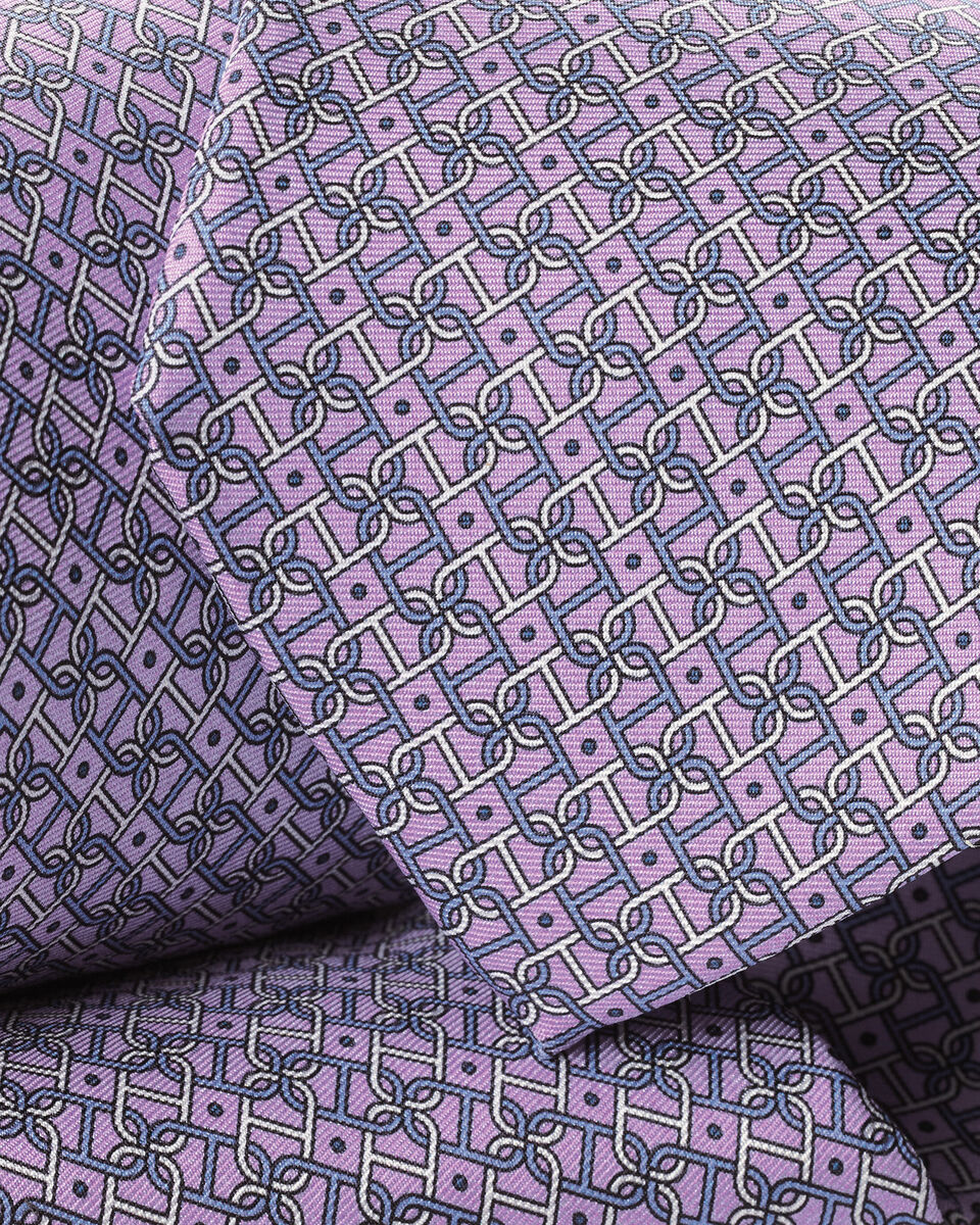 Silk Print Tie - Lilac Purple
