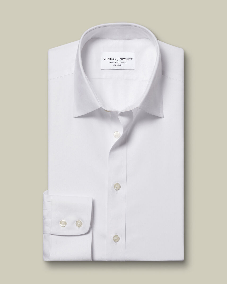 B&uuml;gelfreies Twill-Hemd - Wei&szlig;