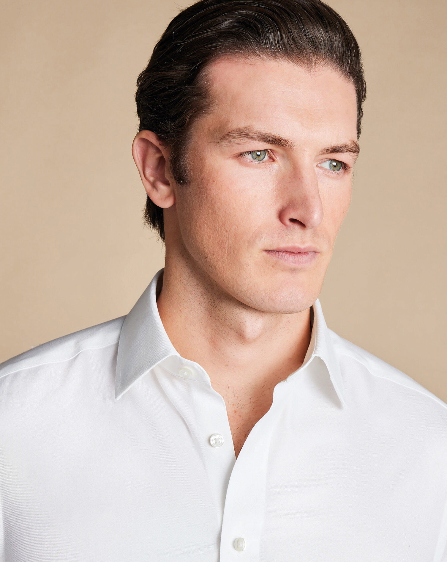 Chemise En Sergé Sans Repassage - Ivoire | Charles Tyrwhitt CA