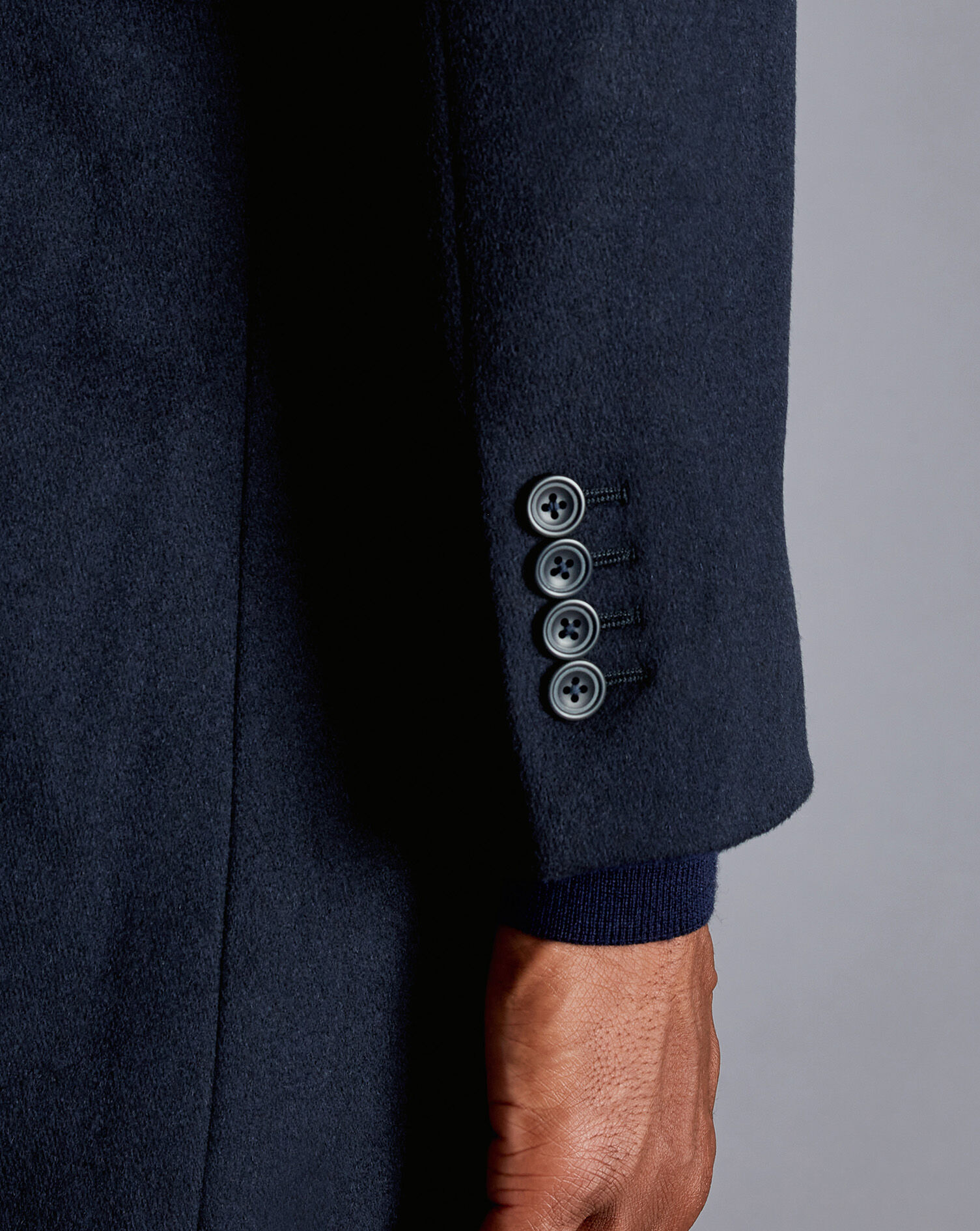 Wool Cashmere Overcoat - Navy | Charles Tyrwhitt