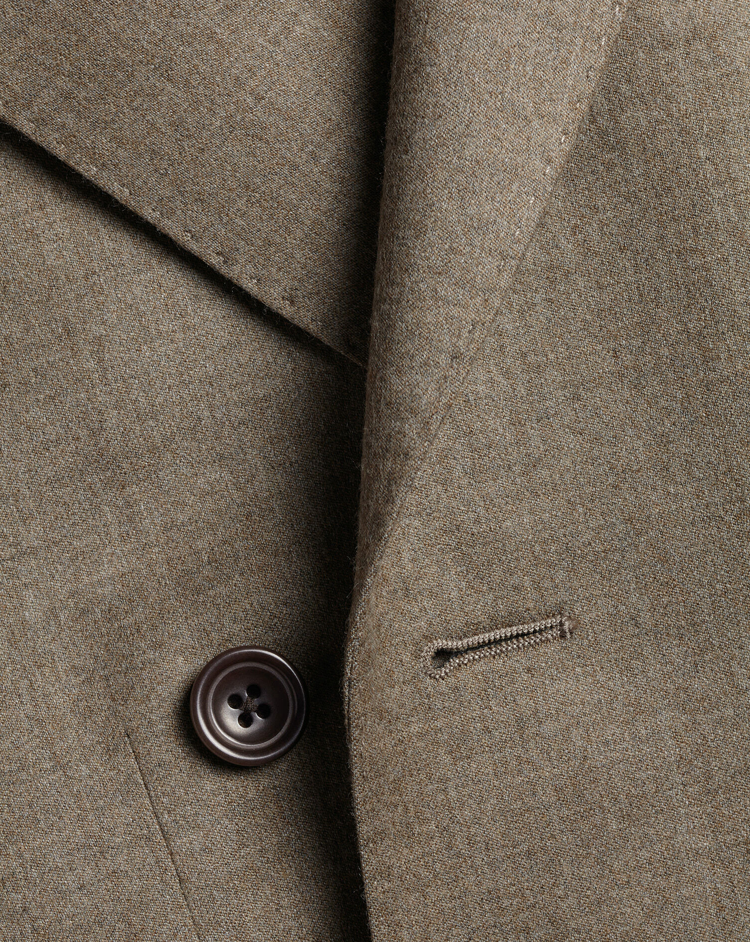Double Breasted Italian Flannel Suit Jacket - Taupe | Charles