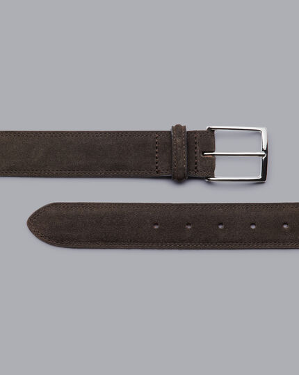Made in England Suede Belt - Chocolate