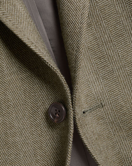 Herringbone Wool Texture Jacket - Taupe