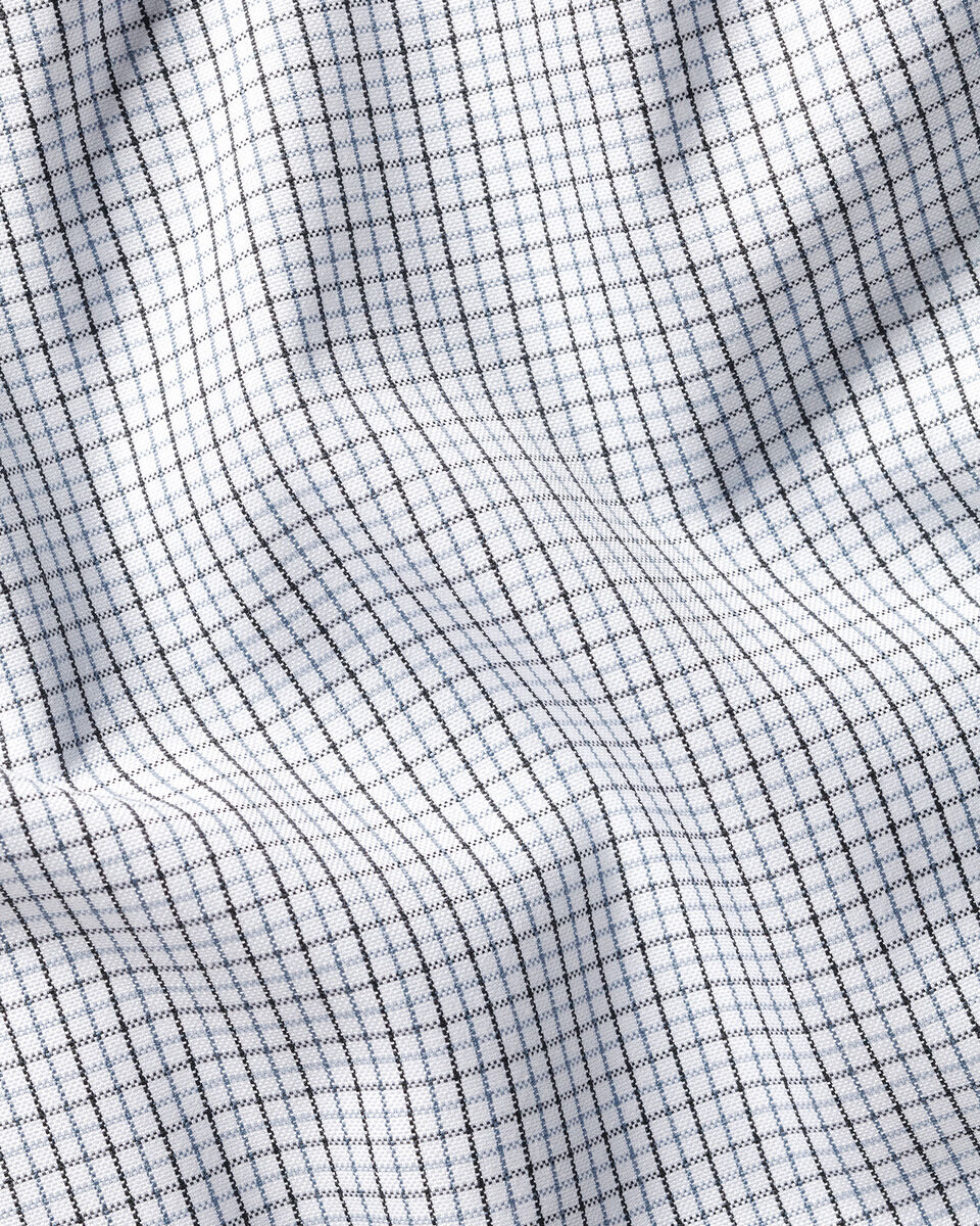 Chemise Oxford à petits carreaux et col boutonné sans repassage - Noir