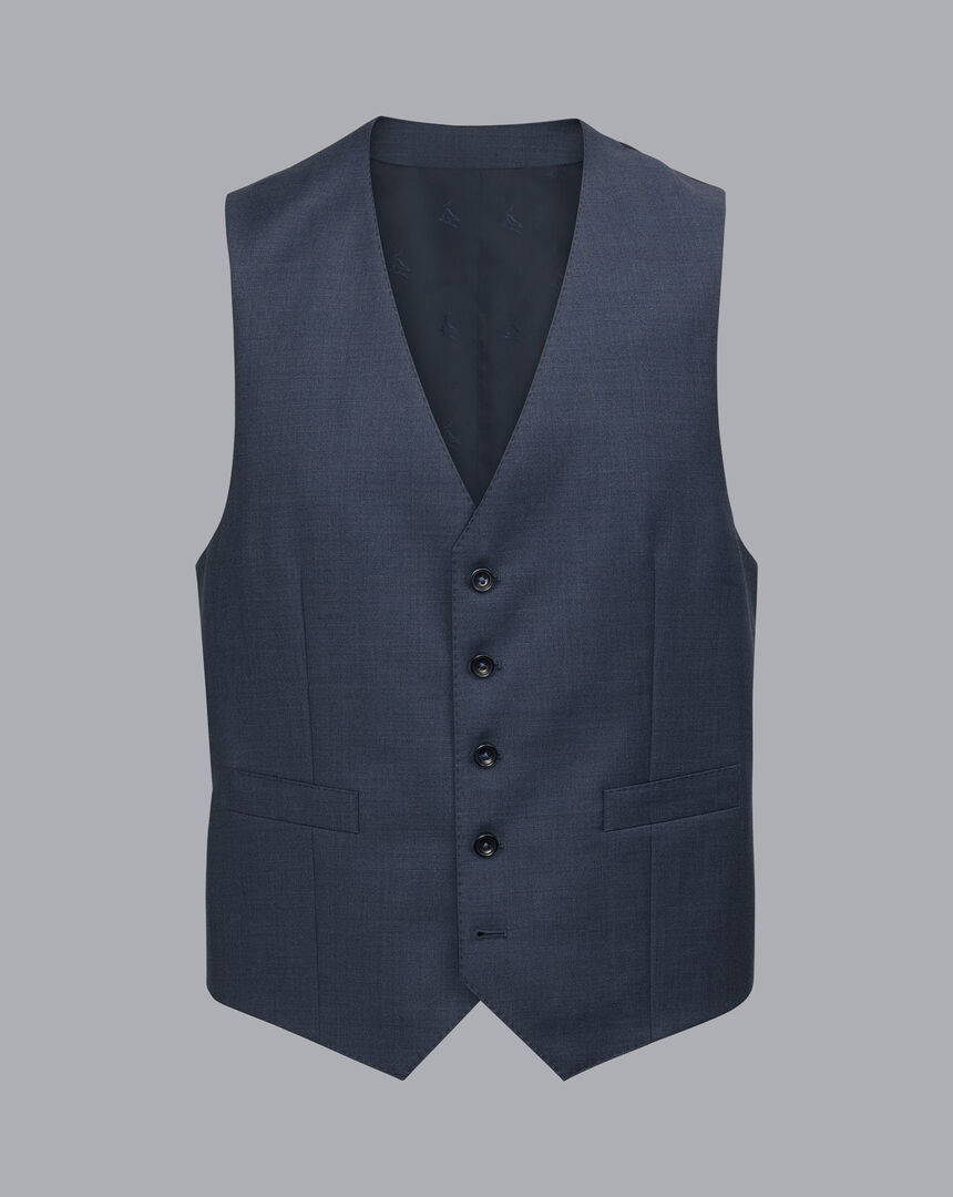 Italian Suit Vest - Steel Blue | Charles Tyrwhitt
