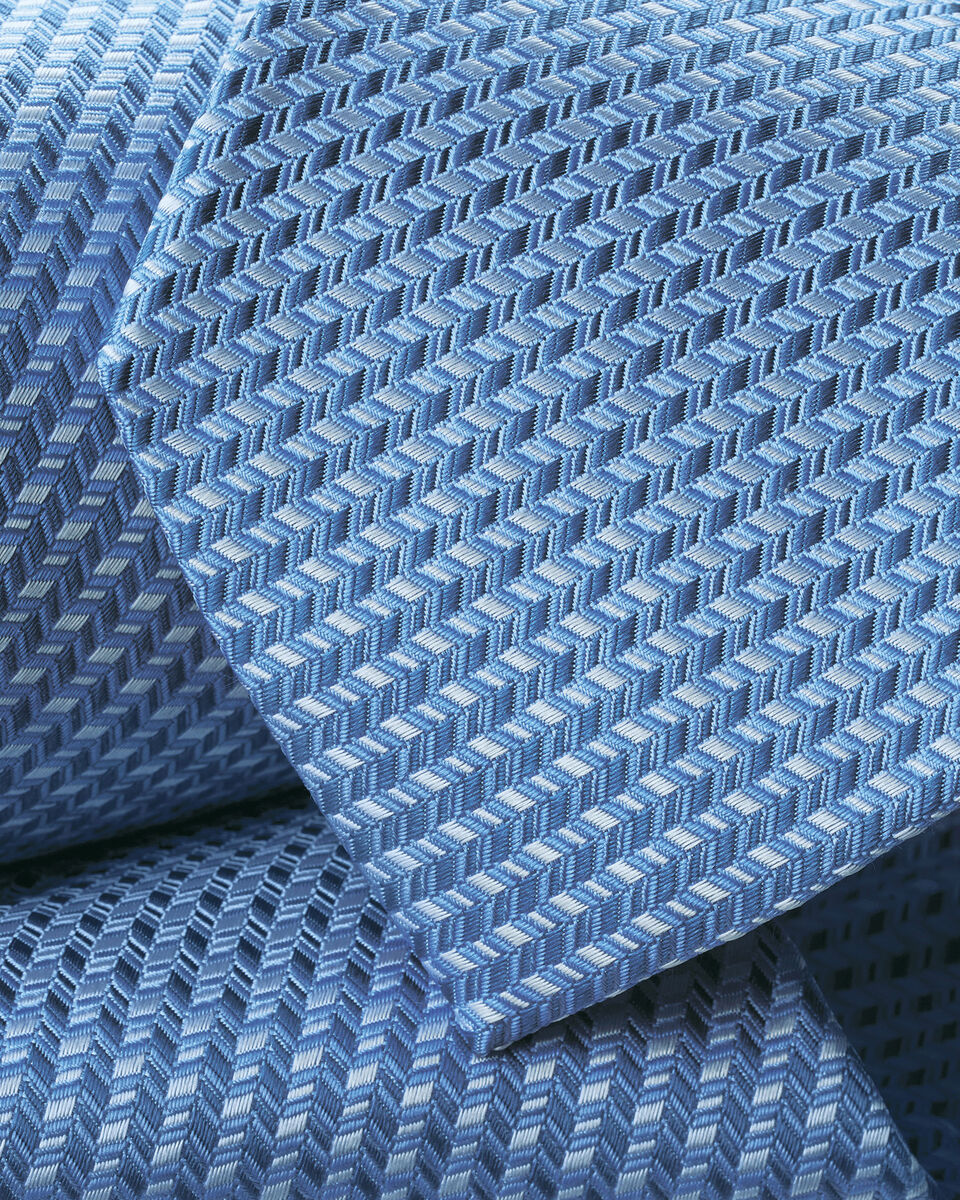 Silk Patterned Tie - Light Blue