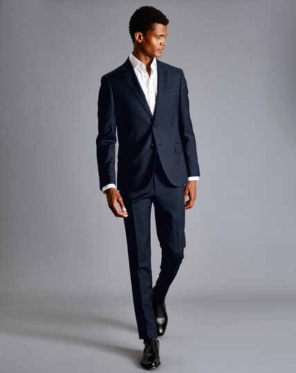 Business Suit Textured Jacket - Navy
