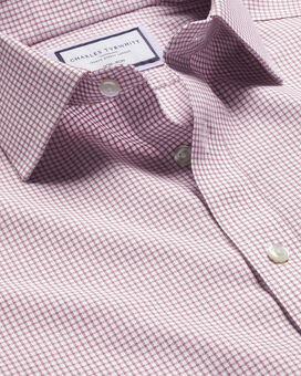 Non-Iron Royal Oxford Check Shirt - Claret Pink