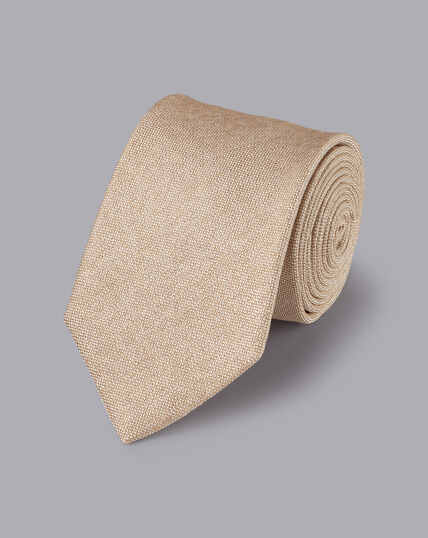 Silk Linen Tie - Stone