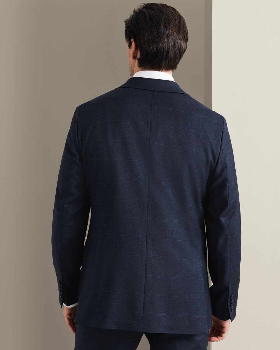 Windowpane Check Suit - Indigo Blue