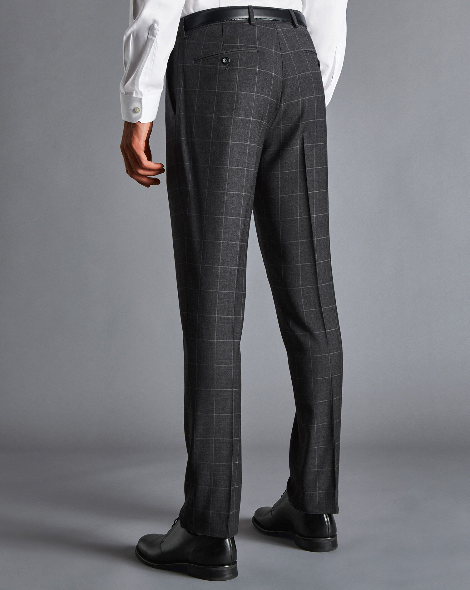 Windowpane Check Suit Trousers 