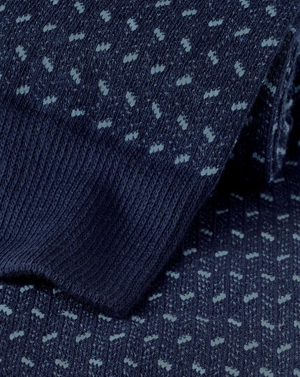 Mini Herringbone Socks - Denim Blue
