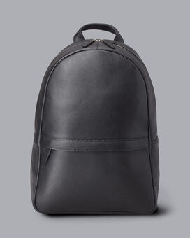 Grain Leather Backpack - Black