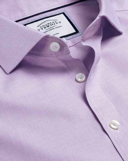 Super Slim Fit Cutaway Collar Non-Iron Ludgate Weave Shirt - Lilac
