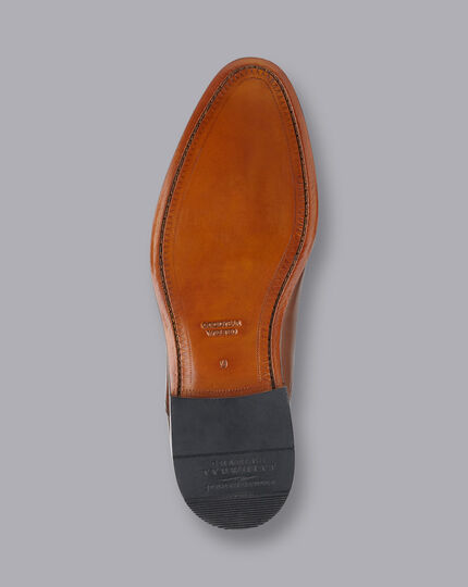 Leather Oxford Shoes - Dark Tan