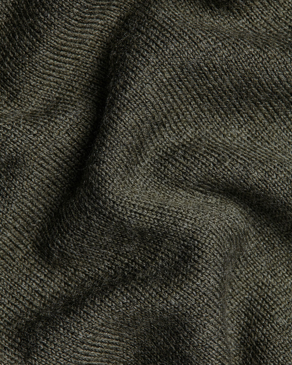 Pull &agrave; col zipp&eacute; en m&eacute;rinos - Vert Olive Chin&eacute;