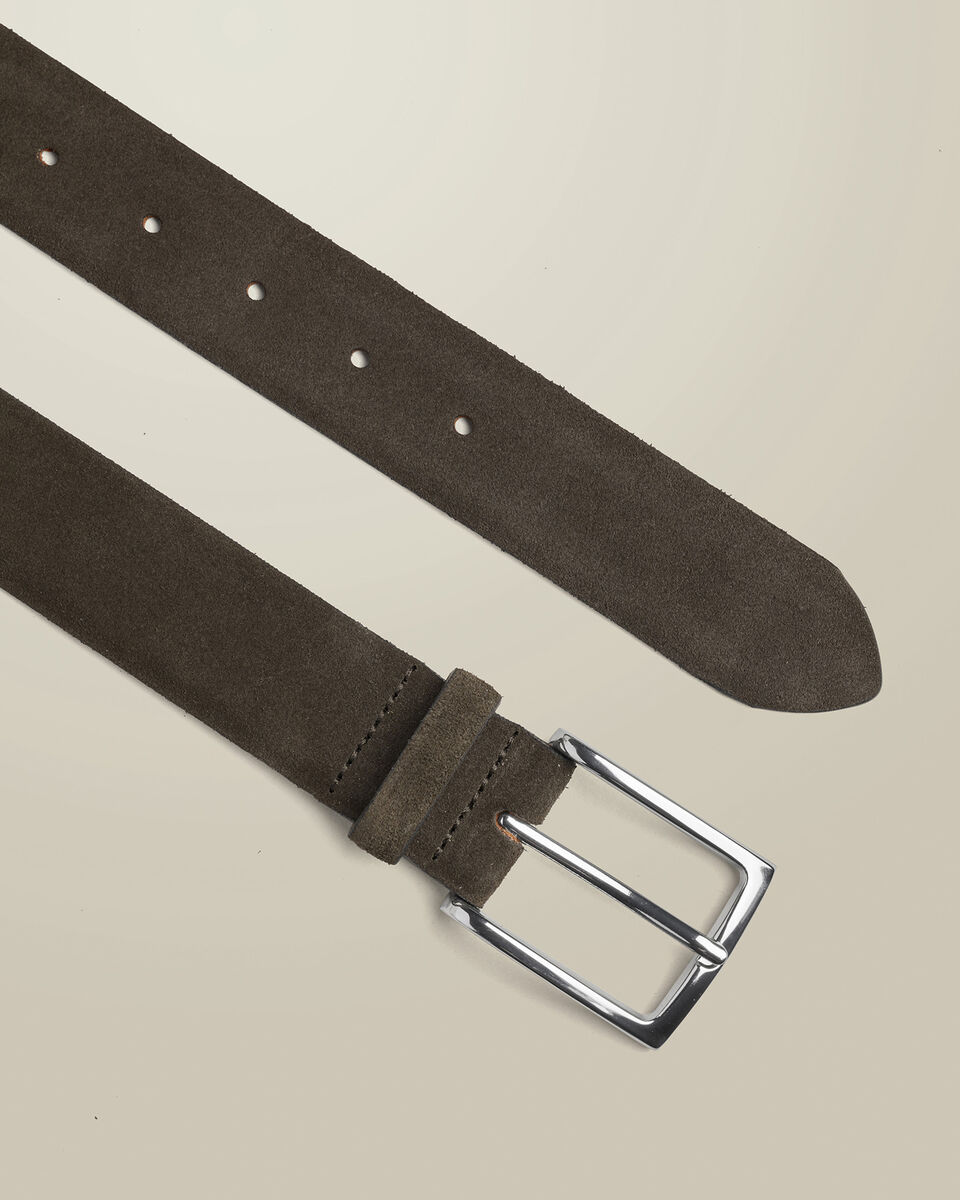 Suede Leather Belt - Chocolate