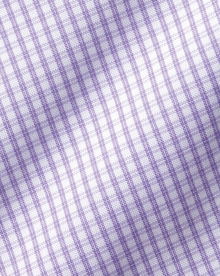 Button-Down Collar Non-Iron Check Shirt - Lilac Purple
