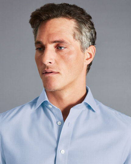 Cutaway Collar Non-Iron Richmond Weave Shirt - Sky Blue