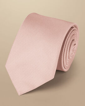 Cravate en soie résistante aux taches - rose pâle