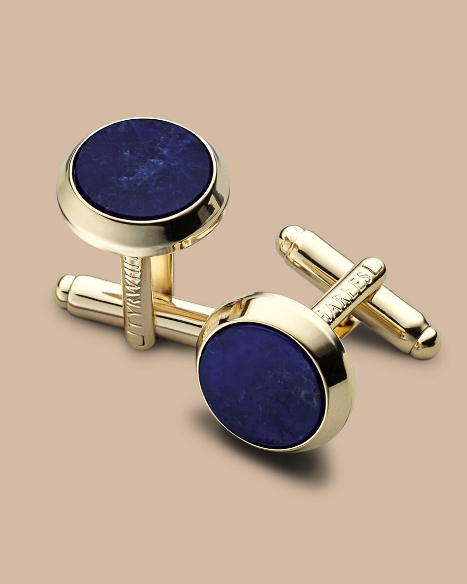 Sodalite Luxury Cufflinks Gold Charles Tyrwhitt