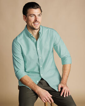 Button-Down Collar Stretch Washed Oxford Shirt - Spearmint