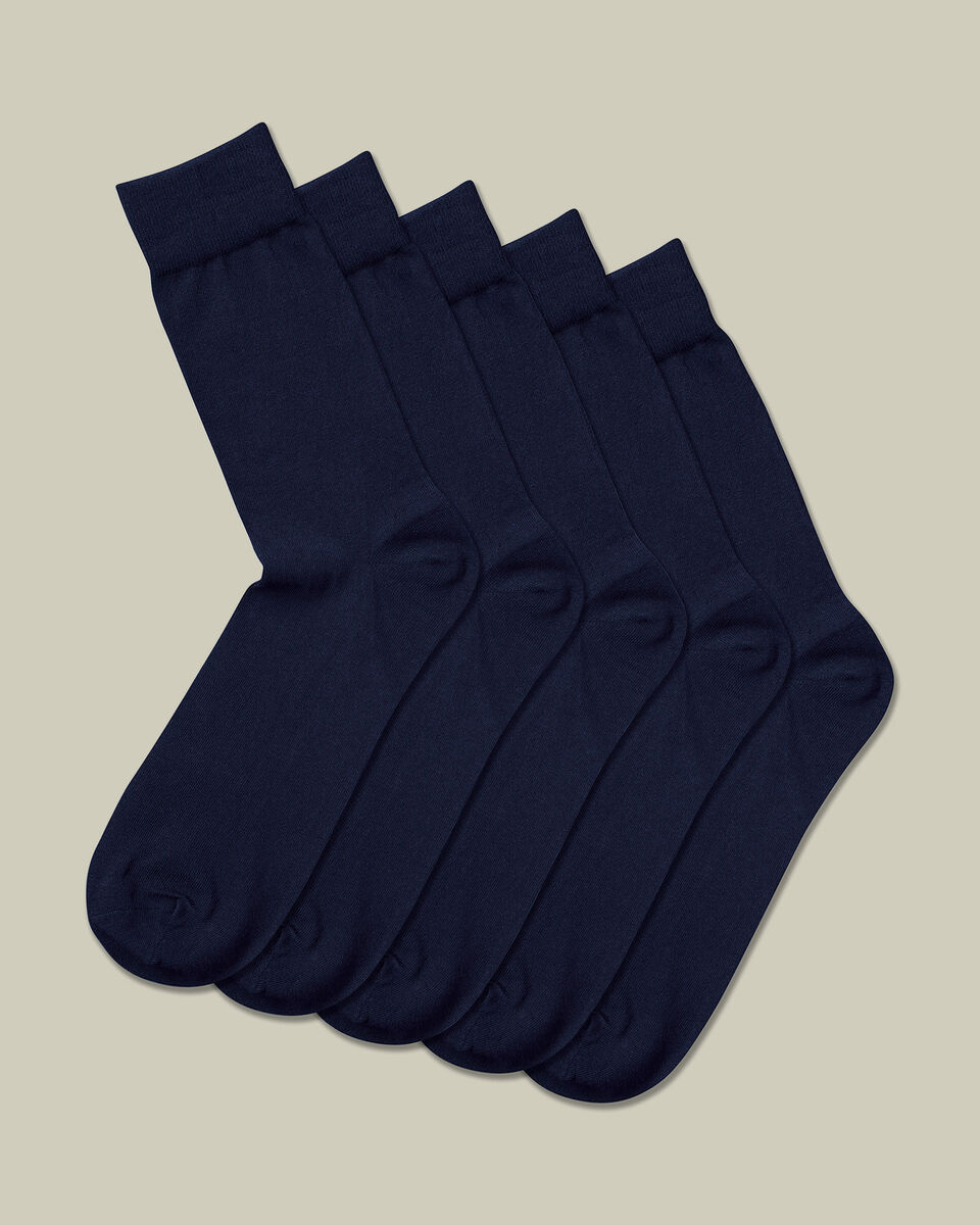 4 Pack Plain Socks in Navy, Grey, & Charcoal
