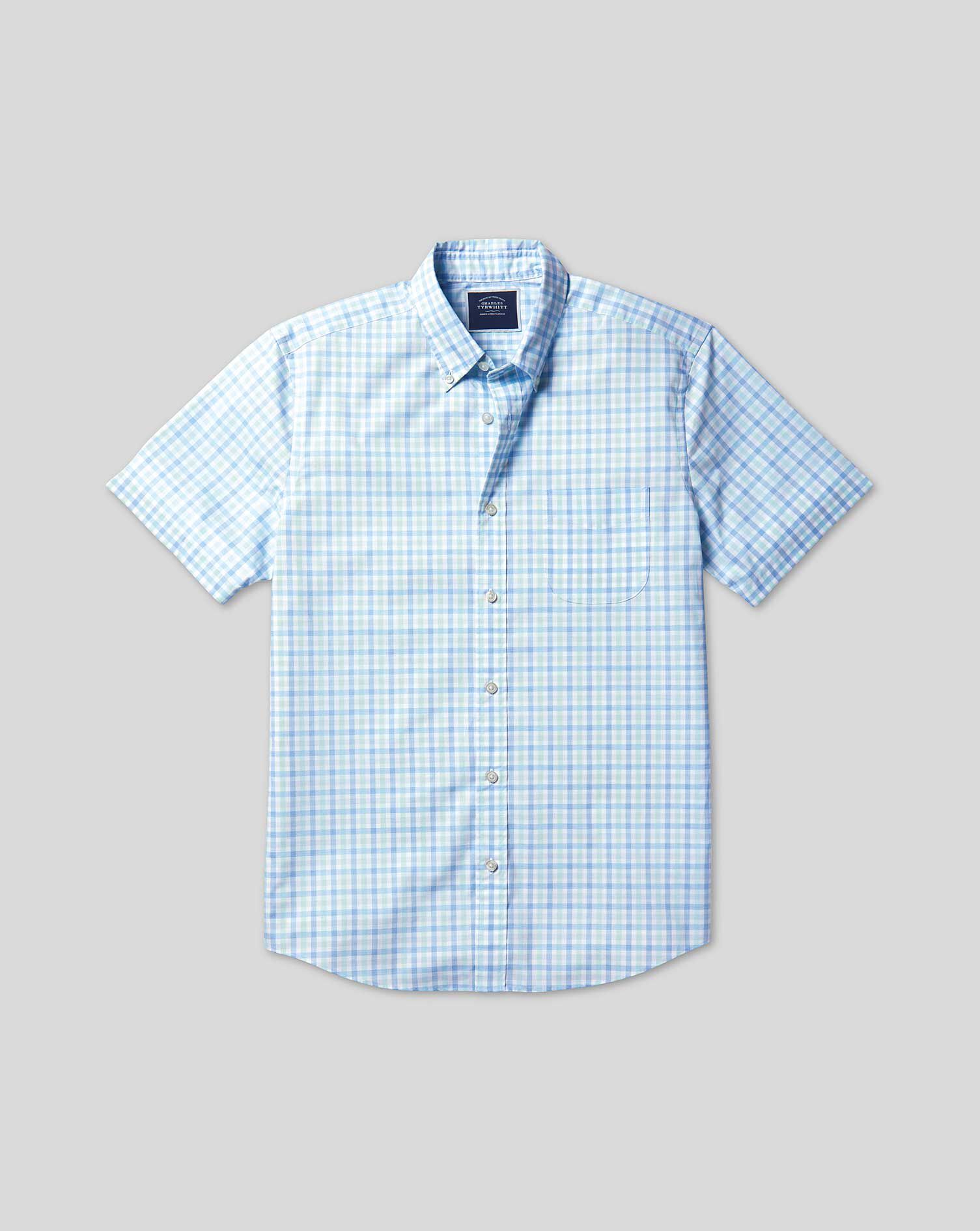 Button-Down Collar Short Sleeve Soft 